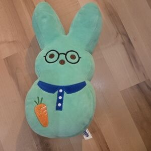Green PEEPS Bunny Plush with Glasses and Carrot